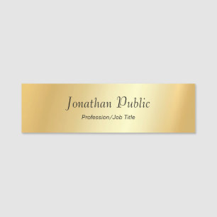 Porte-nom Modèle de script moderne Faux Gold personnalisé