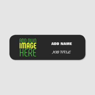 PORTE-NOM MODÈLE DE TEXTE D'IMAGE NOIRE SIMPLE ET MODERNE