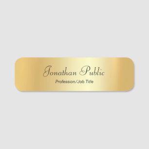 Porte-nom Modèle élégant moderne d'or de manuscrit fait s