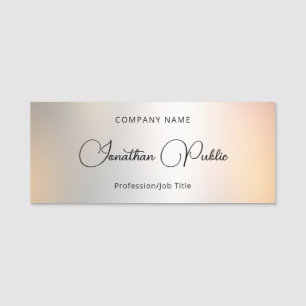Porte-nom Modèle élégant tendance Silver Typographie personn