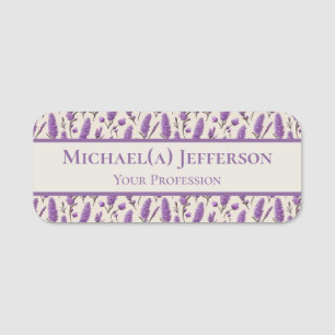 Porte-nom Modèle floral unique Lavender Professionnel violet