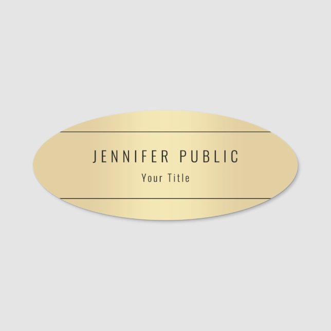 Porte-nom Modèle moderne de charme de sembler à la mode d'or (Devant)