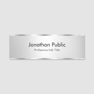 Porte-nom Modèle moderne tendance Faux Silver Custom