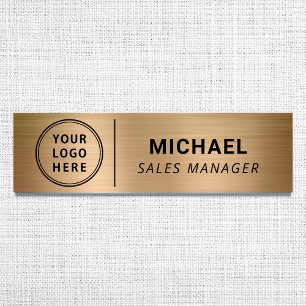 Porte-nom Modern Company Logo Gold