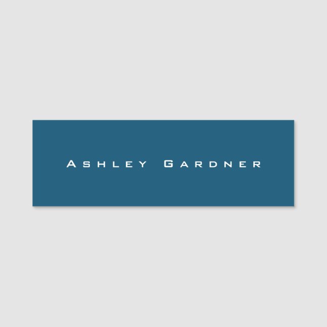 Porte-nom Moderne Élégant Cute Unique Style Bleu Océan (Devant)