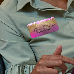 Porte-nom Moderne Faux Or Rose Parties scintillant Professio