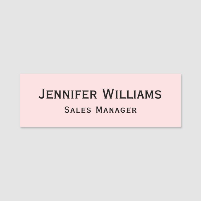 Porte-nom Moderne Pastel Pink Professional Business Executiv (Devant)