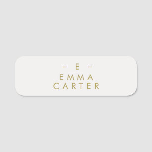 Porte-nom Monogram or gray Minimaliste Elegant Moderne