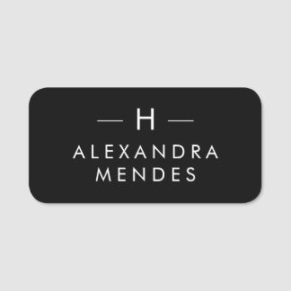 Porte-nom Monogramme de style moderne, minimaliste Élégant M
