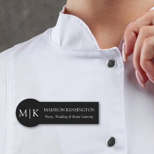Porte-nom Monogramme minimaliste ou ajouter un logo Business