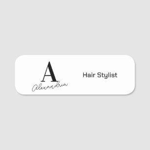 Porte-nom Monogramme moderne Nom Liste des cheveux