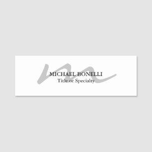 Porte-nom Monogramme moderne tendance professionnel initial
