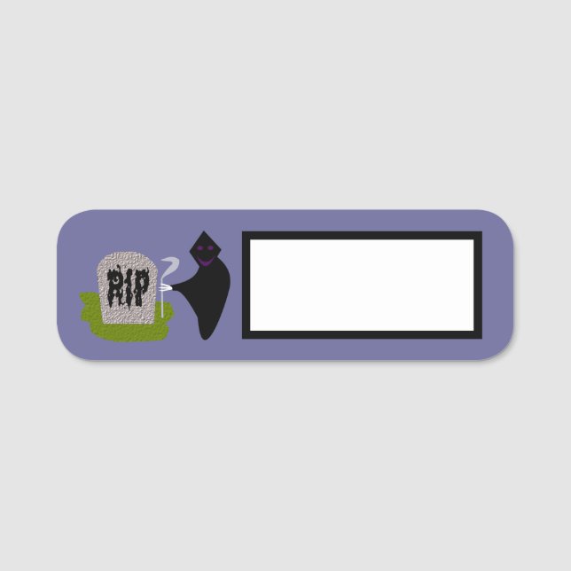Porte-nom Mort dans le cimetière Halloween (Devant)