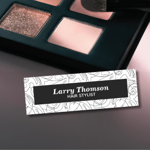 Porte-nom Motif Abstrait minimaliste noir classique