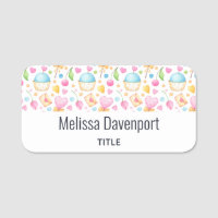 Motif d'aquarelle douce Coeurs et Cupcakes