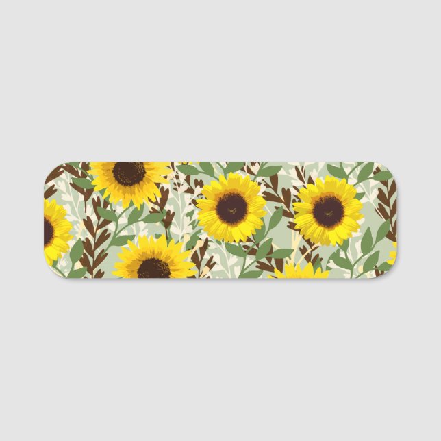 Porte-nom Motif tournesol (Devant)