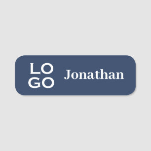 Porte-nom Navy Blue Company ou Business Logo Employé