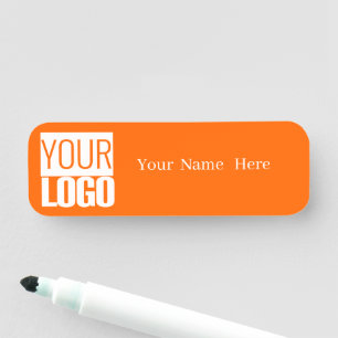 Porte-nom Néon orange - ajouter un logo