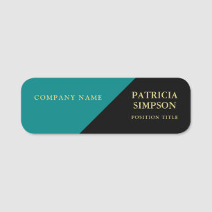 Porte-nom Noir Et Vert Turquoise : Distincts Et Professionne