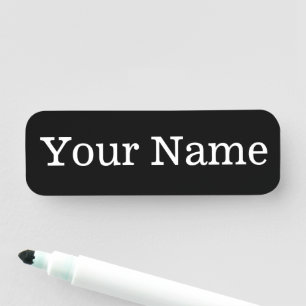 Porte-nom Noir fou (Le Noir le plus foncé) PERSONNALISABLE