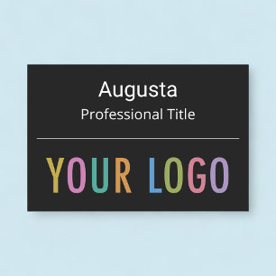 Porte-nom Noir grand nom Balise Logo Magnetic Professional