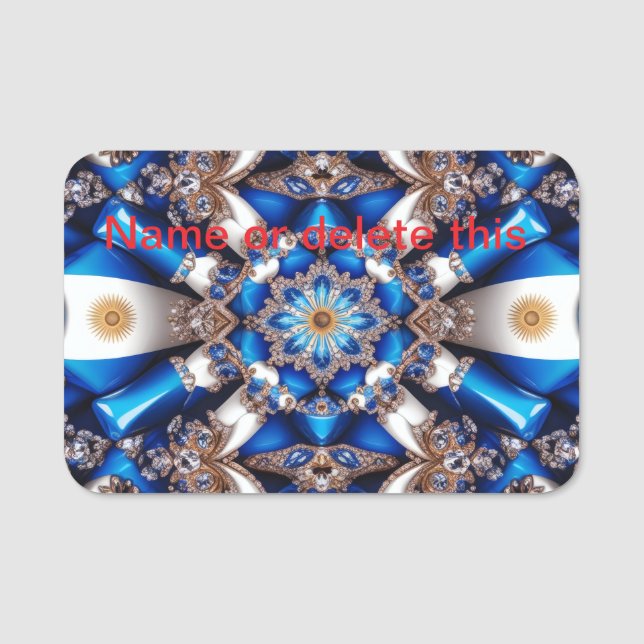 Porte-nom Nom avec couleurs argentines (Devant)