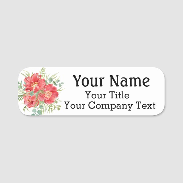 Porte-nom Nom Balise Primroses Fleurs Texte Personnalisé Bad (Devant)
