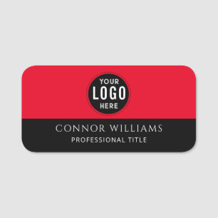 Porte-nom Nom de logo d'entreprise moderne noir rouge