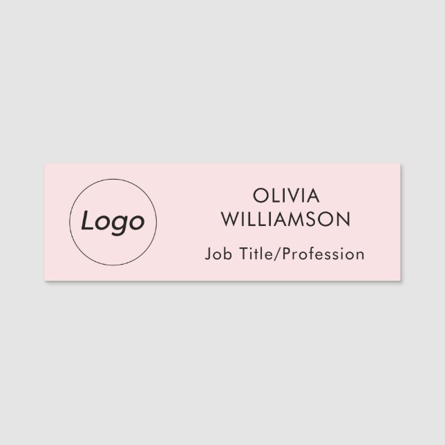 Porte-nom Nom du logo Titre du travail Professional Blush Pi (Devant)