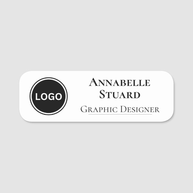 Porte-nom Nom et poste de l'employé Logo de l'entreprise Mod (Devant)