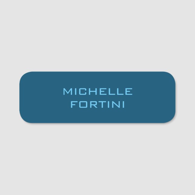 Porte-nom Nom lisible moderne Plain Ocean & Sky Blue (Devant)