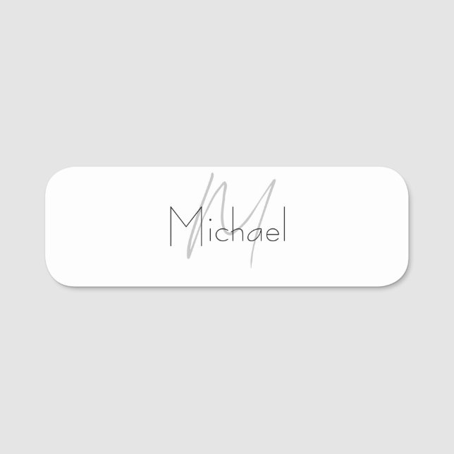 Porte-nom Nom moderne minimaliste monogramme (Devant)
