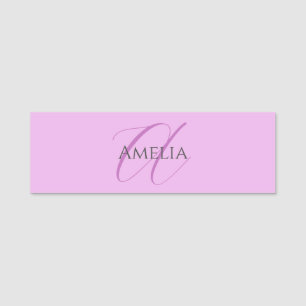Porte-nom Nom Monogramme Lettre initiale Orchid & Lilac