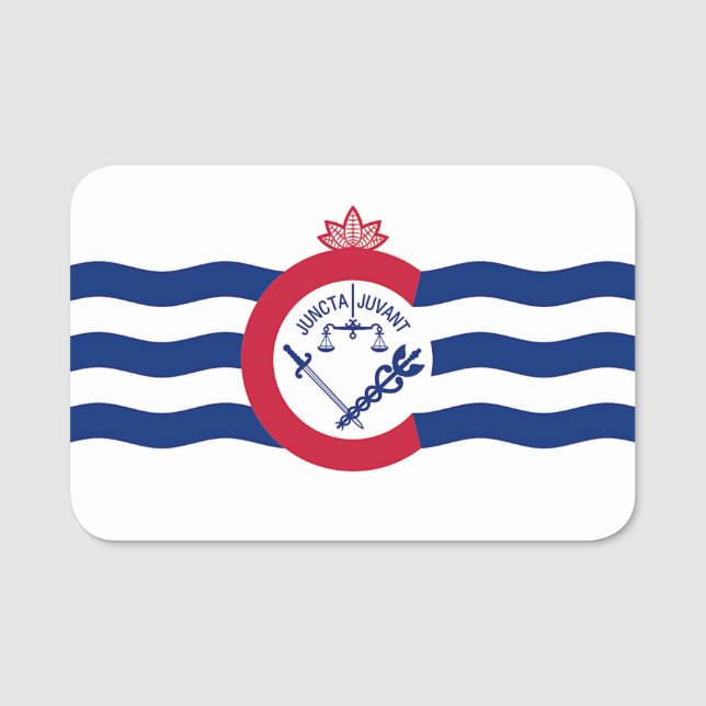 Porte-nom Nom patriotique avec drapeau de Cincinnati (Devant)