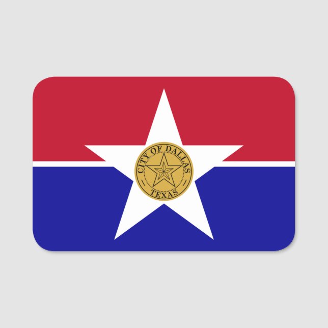 Porte-nom Nom patriotique avec drapeau de Dallas (Devant)