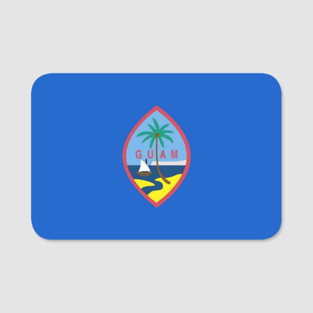 Porte-nom Nom patriotique avec drapeau de Guam, USA (Devant)