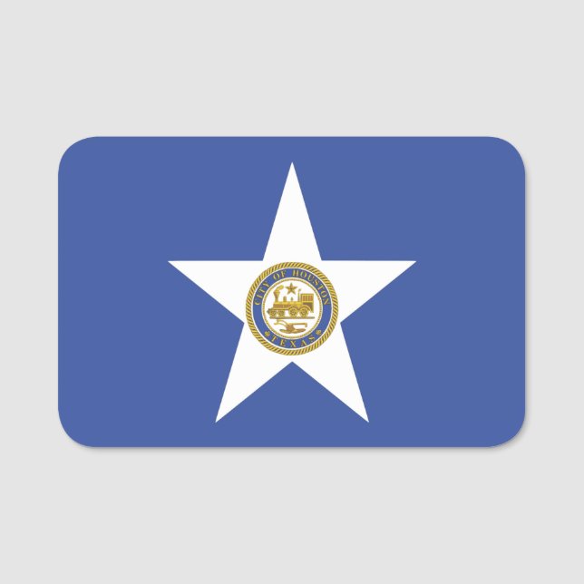 Porte-nom Nom patriotique avec drapeau de Houston (Devant)