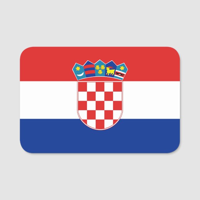 Porte-nom Nom patriotique avec drapeau de la Croatie (Devant)