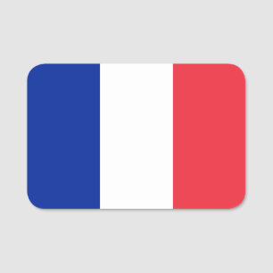Porte-nom Nom patriotique avec drapeau de la France