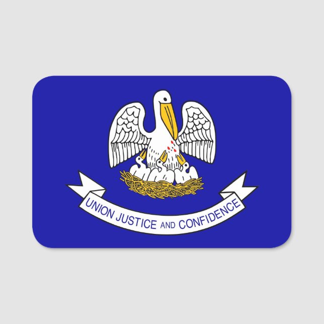 Porte-nom Nom patriotique avec drapeau de la Louisiane, USA (Devant)
