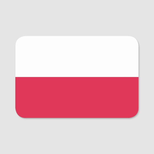 Porte-nom Nom patriotique avec drapeau de la Pologne (Devant)