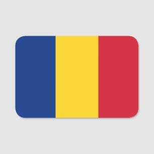 Porte-nom Nom patriotique avec drapeau de la Roumanie