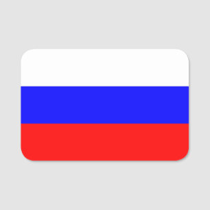 Porte-nom Nom patriotique avec drapeau de la Russie