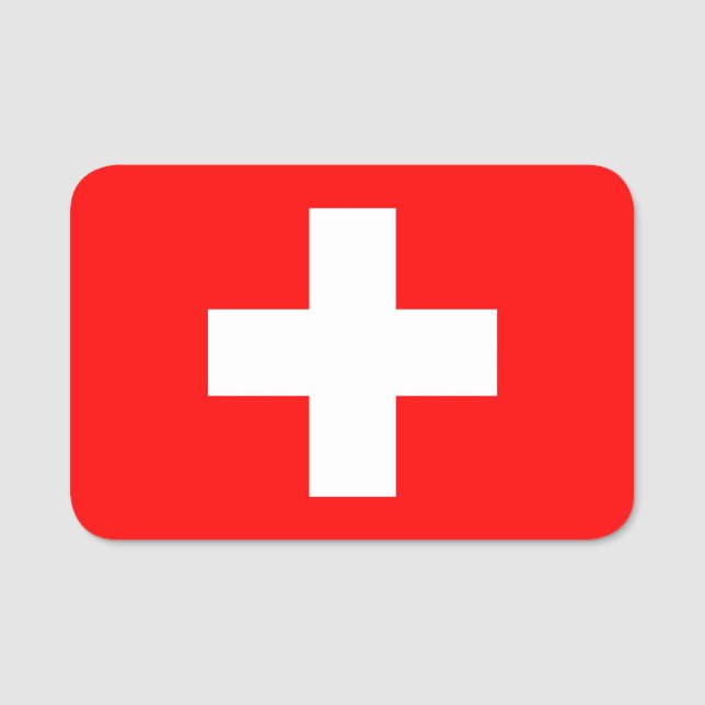 Porte-nom Nom patriotique avec drapeau de la Suisse (Devant)
