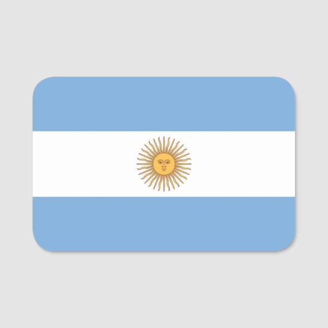 Porte-nom Nom patriotique avec drapeau de l'Argentine (Devant)