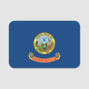 Porte-nom Nom patriotique avec drapeau de l'Idaho, USA
