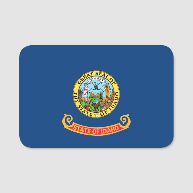 Porte-nom Nom patriotique avec drapeau de l'Idaho, USA (Devant)