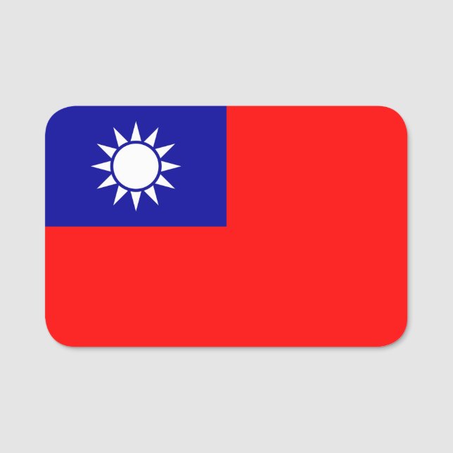 Porte-nom Nom patriotique avec drapeau de Taiwan (Devant)