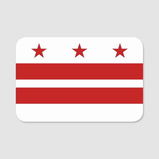 Porte-nom Nom patriotique avec drapeau de Washington DC (Devant)