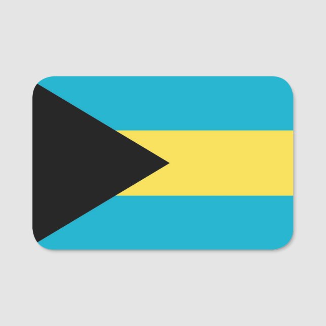 Porte-nom Nom patriotique avec drapeau des Bahamas (Devant)